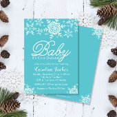 Invitation Bébé Turquoise Son Baby shower Froid Hiver Extérie