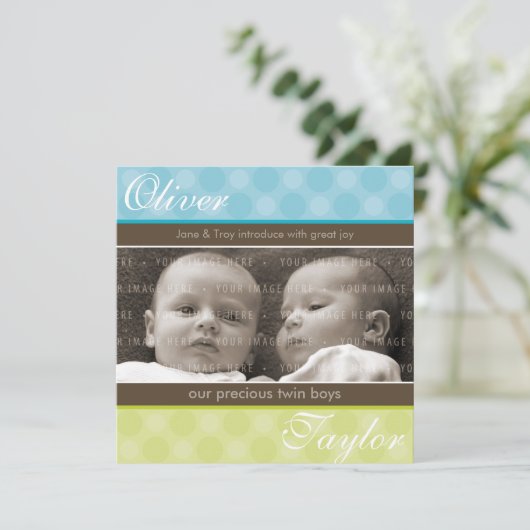 Invitation BÉBÉ TWINS : harmony 3SQ (Debout devant)