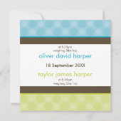 Invitation BÉBÉ TWINS : harmony 3SQ (Dos)