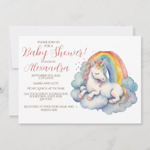 Invitation Bébé Unicorn Baby shower fille