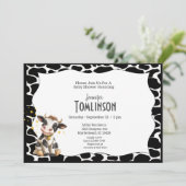Invitation Bébé Vache sur vache Imprimer Baby shower Invitati (Debout devant)