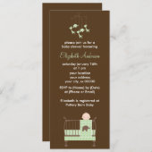 Invitation Bébé vert au Baby shower des lits d'enfant (Devant / Derrière)