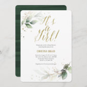 Invitation Bébé vert Douche, moderne, Aquarelle (Devant / Derrière)