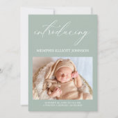Invitation Bébé Vert Floral Timeless Vintage (Devant)