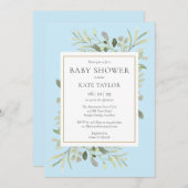 Invitation Bébé vert moderne Douche / Saupoudrer (Devant / Derrière)