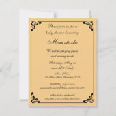 Invitation Bébé vintage avec chien, Baby shower Party (Dos)