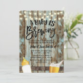 Invitation Bébé vintage brassage rustique Grange Baby shower (Debout devant)