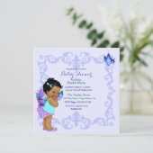 Invitation Bébé Vintage du papillon afro-américain (Debout devant)