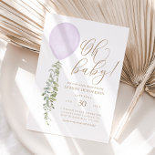 Invitation Bébé violet Baby shower d'Eucalyptus