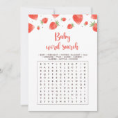 Invitation Bébé Word Search Jeu, Berry Sweet Baby shower (Devant)