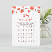 Invitation Bébé Word Search Jeu, Berry Sweet Baby shower (Debout devant)