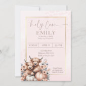 Invitation Bébée Bébée de vache rose rousse (Devant)