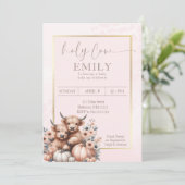 Invitation Bébée Bébée de vache rose rousse (Debout devant)