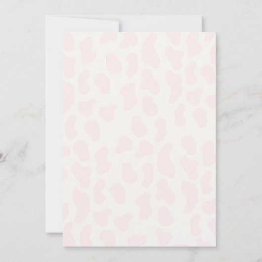 Invitation Bébée Bébée de vache rose rousse (Dos)