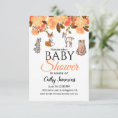 Invitation Bébés animaux en bois mignons | BABY SHOWER (Debout devant)