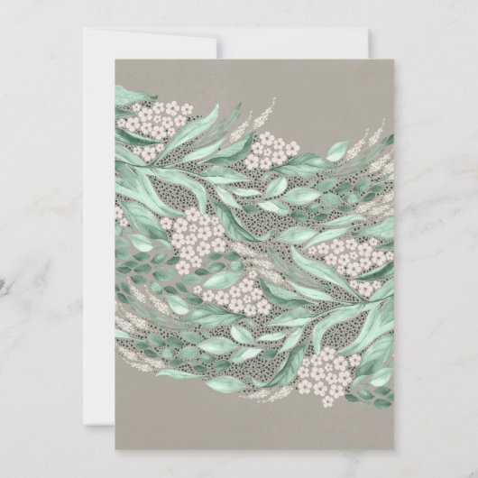 Invitation Bébé's Breath and Greenery Elegant Rustic Mariage (Dos)