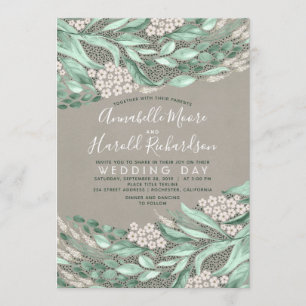Invitation Bébé's Breath and Greenery Elegant Rustic Mariage
