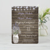 Invitation Bébé's Breath and Lavender Rustic Mariage (Debout devant)