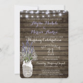 Invitation Bébé's Breath and Lavender Rustic Mariage (Devant)