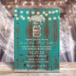 Invitation Bébé's Breath Floral Rustic Turquoise Grange Maria<br><div class="desc">Bébé Respiration Floral Jar Rustique Turquoise Grange Wood Wedding Invitations.</div>