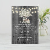 Invitation Bébé's Breath Jar & bougie Rustic Barn Mariage (Debout devant)