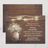 Invitation Bébé's Breath Mason Jar Lumières Fête des mariées (Devant / Derrière)