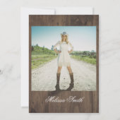 Invitation Bébé's Breath Mason Jar Rustic Wood Fête des marié (Dos)