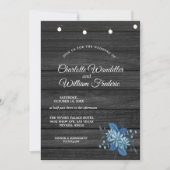 Invitation Bébé's Breath Mason Jar Rustic Wood Mariage Invita (Devant)