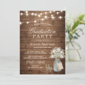 Invitation Bébé's Breath Rustic String Light Graduation Party (Debout devant)