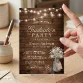 Invitation Bébé's Breath Rustic String Light Graduation Party