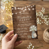 Invitation Bébé's Breath Rustic String Light Graduation Party