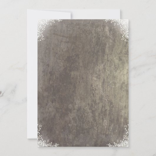 Invitation Bébé's Breath Rustic String Lights Barn Mariage (Dos)