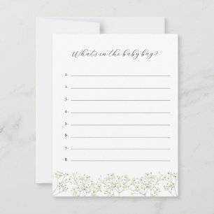 Invitation Bébé's Breath What's in the Baby Bag Game Card