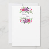 Invitation Bébés en fleur violet rose en fleur Baby shower (Dos)