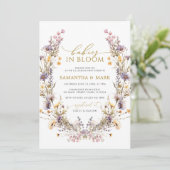 Invitation Bébés pourpres Fleurs sauvages en fleurs Twins Dou (Debout devant)