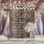 Invitation Bébés rustiques Respirer Floral Mason Jar Bridal B<br><div class="desc">Bras Rustique Bébé Floral Mason Jar String éclaire Grange Bois Bridal Brunch Invitations.</div>