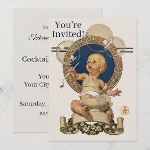 Invitation Bébés Vintage Bulles par J.C. Leyendecker Nursery