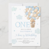 Invitation Bécasseau bleu Teddy Bécure Bécasseau Premier anni (Devant)