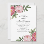 Invitation Bécasseau d'hiver Brunch floral et mousseux (Devant)