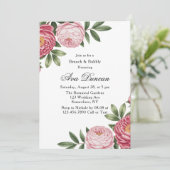 Invitation Bécasseau d'hiver Brunch floral et mousseux (Debout devant)