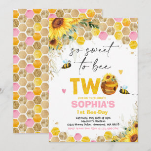 Invitation Bee Anniversaire Sunflower Honey Bee Anniversaire