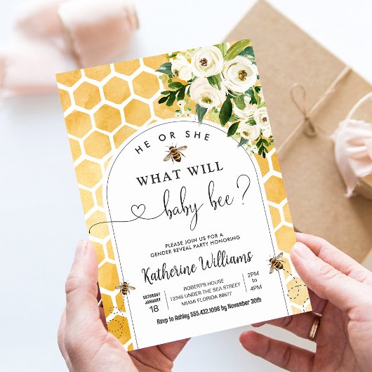 Invitation Bee Baby Honey Bee Genre Reveal