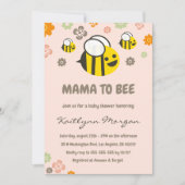 Invitation Bee bébé douche invite maman à être Floral (Devant)