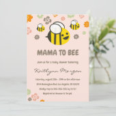 Invitation Bee bébé douche invite maman à être Floral (Debout devant)