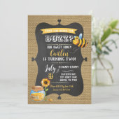 Invitation Bee Birthday Sweet Honey Bumble Bee Anniversaire d (Debout devant)