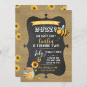 Invitation Bee Birthday Sweet Honey Bumble Bee Anniversaire d (Devant / Derrière)