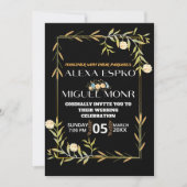 Invitation Bee Bridal douche fleurons jaune (Devant)