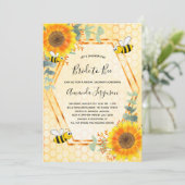 Invitation Bee Bridal soleil fleurs de douche verte mariée à  (Debout devant)