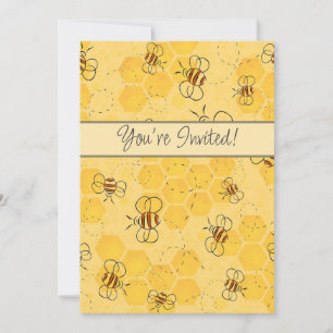 Invitation Bee Buzzing Honey Bees mignonne