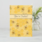 Invitation Bee Buzzing Honey Bees mignonne (Debout devant)